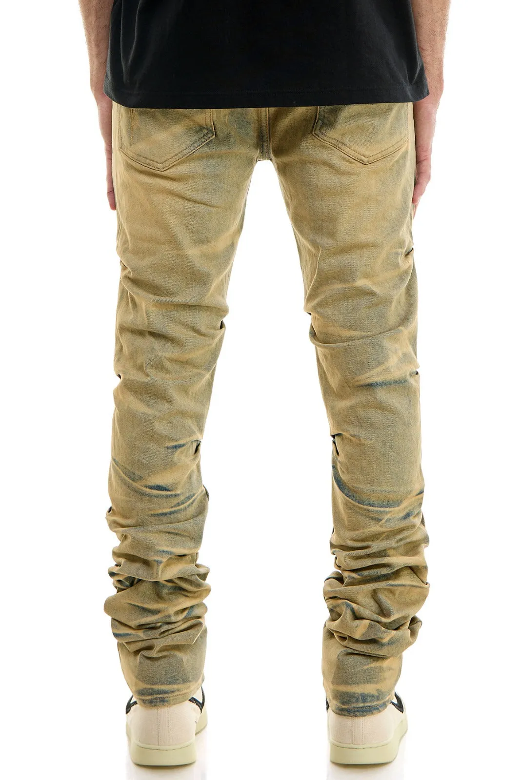 Shirring Stacked Jeans - Stacked Fit