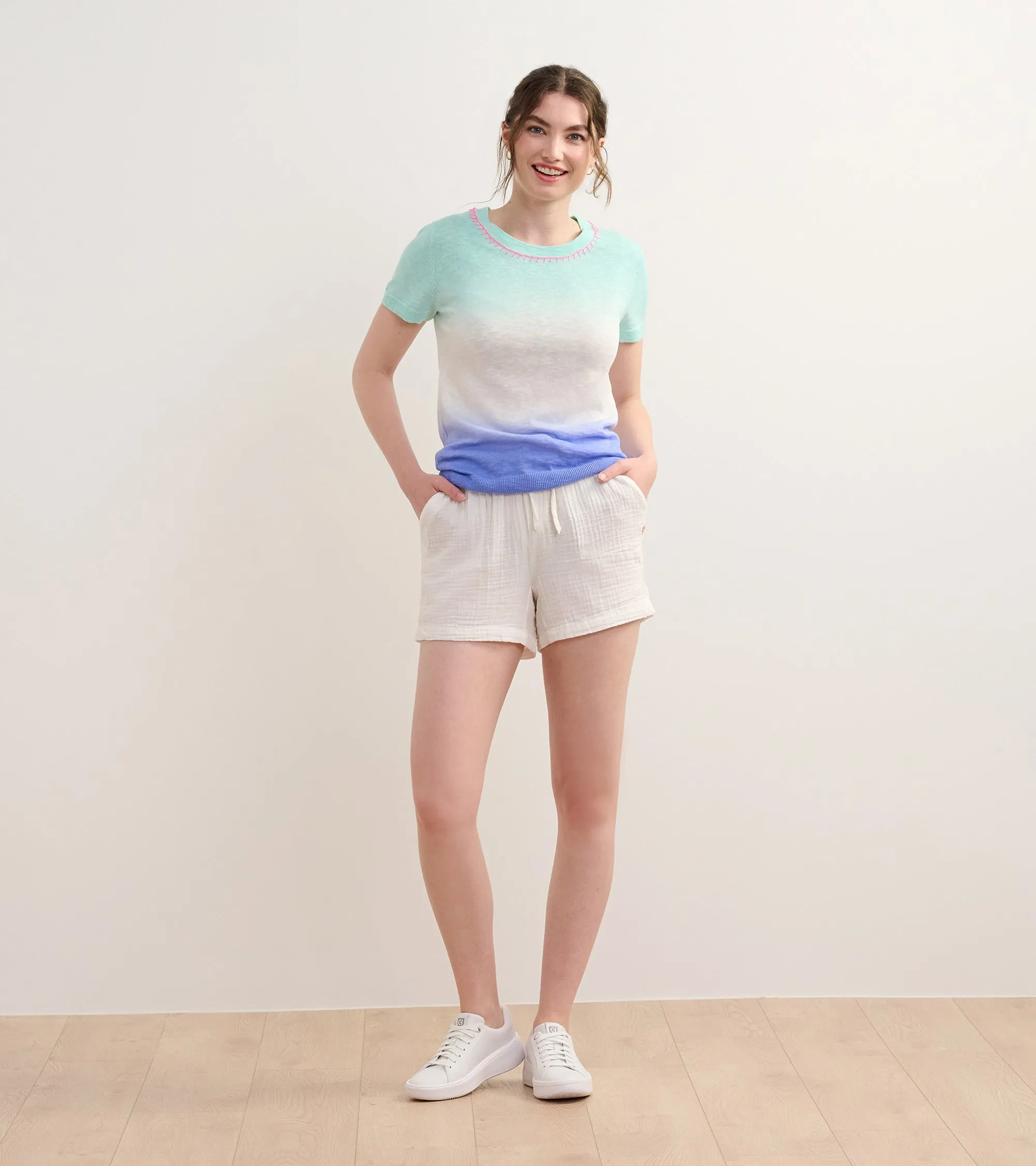 Simone Knit Tee - Ocean Dip Dye