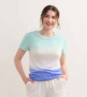 Simone Knit Tee - Ocean Dip Dye