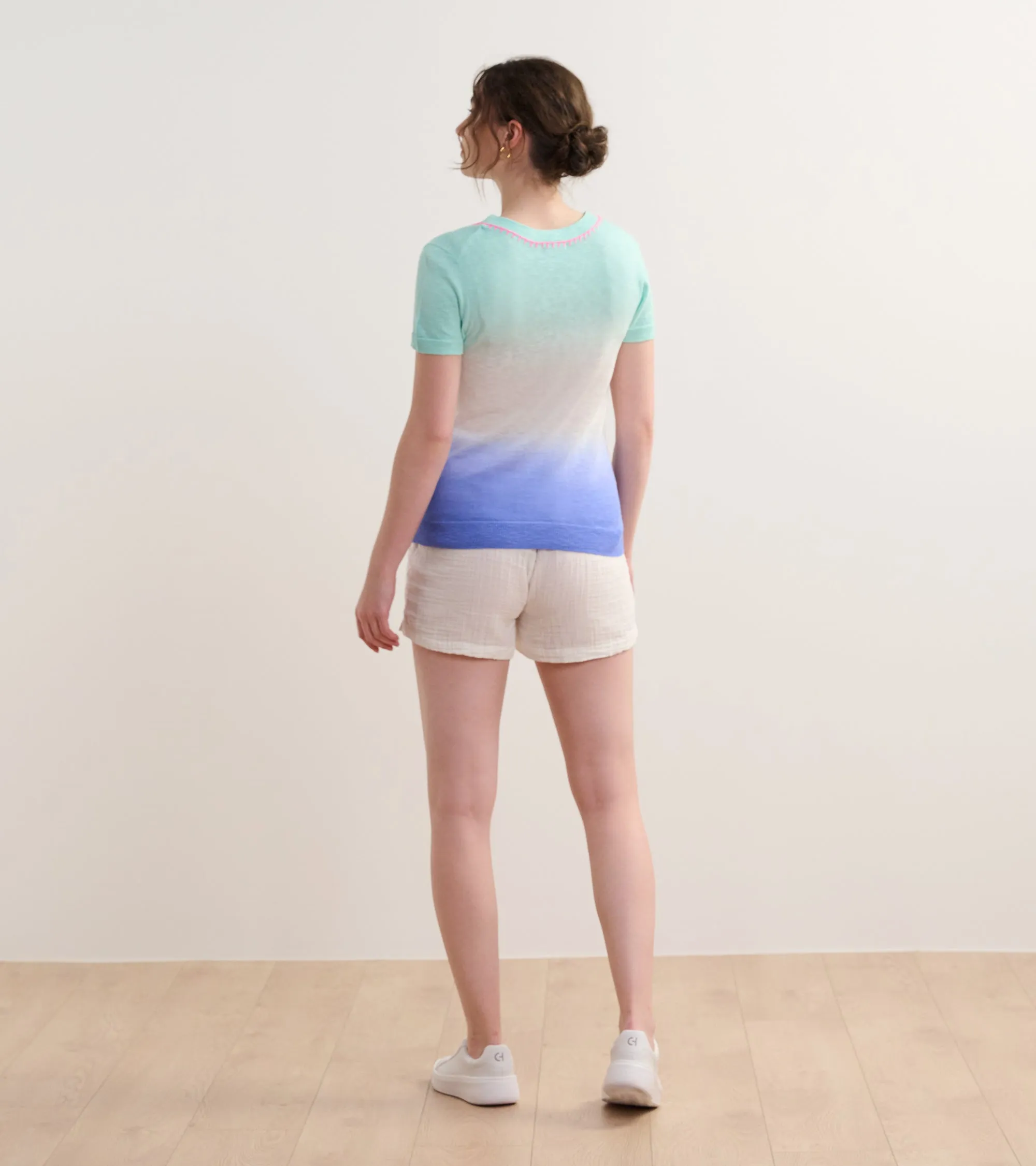 Simone Knit Tee - Ocean Dip Dye