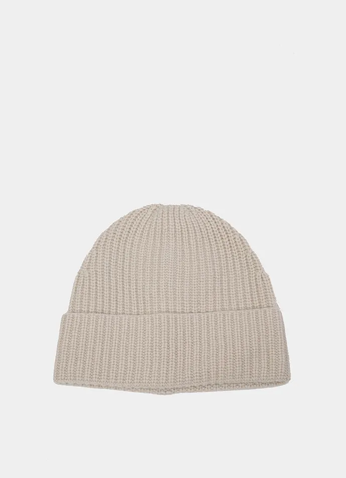 Single Fold Cashmere Beanie Earl Grey