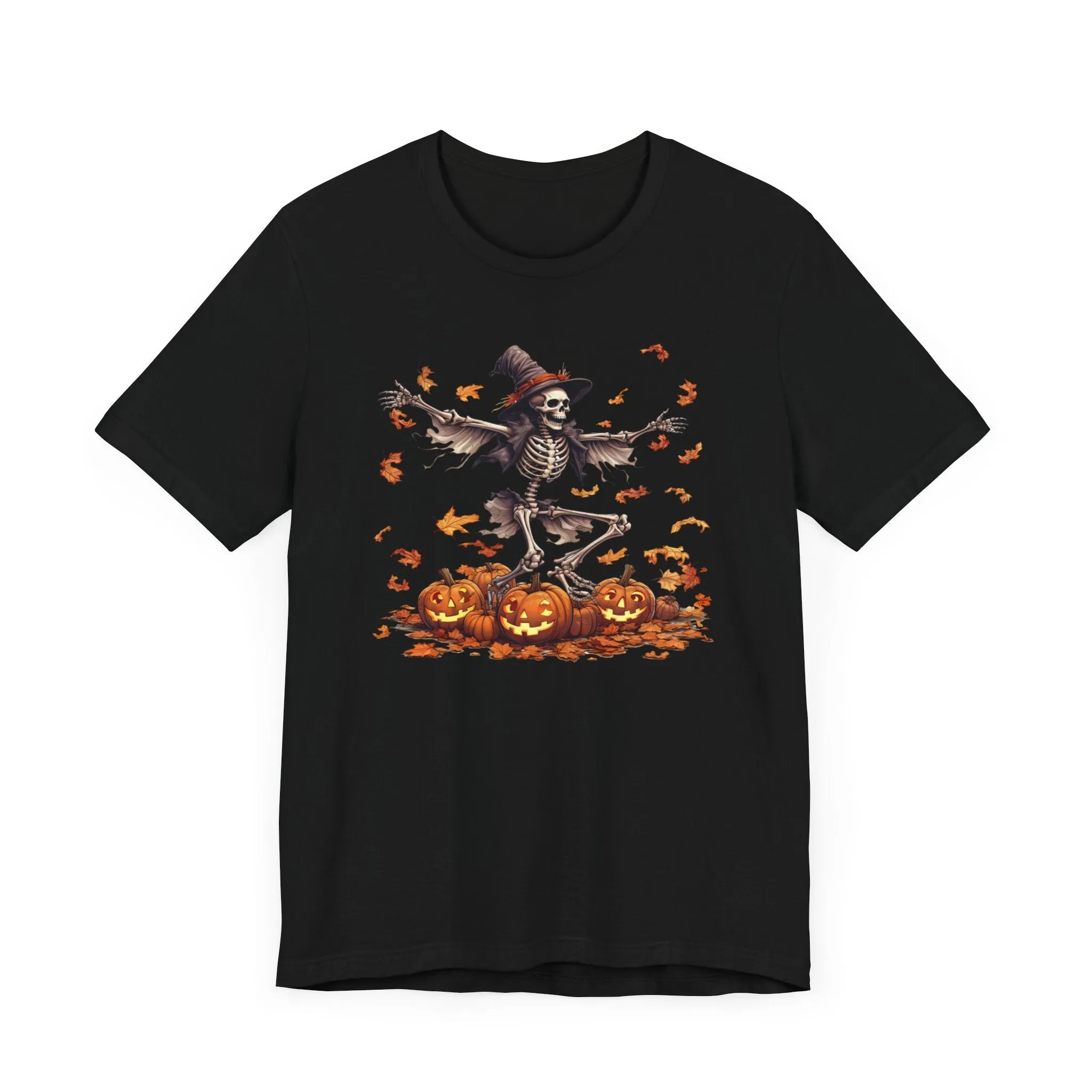 Skeleton in leaves Unisex Jersey Short Sleeve Tee