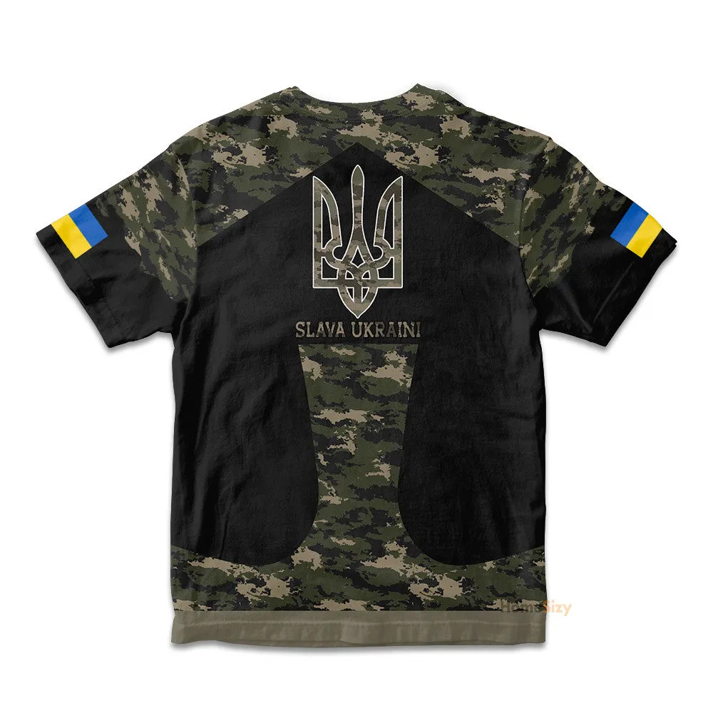 Slava Ukraine Kid Tshirt Ukrainian Flag Trident QT206181Hf
