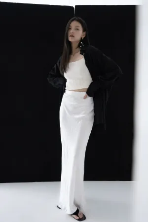 Sleek Satin Fishtail Skirt