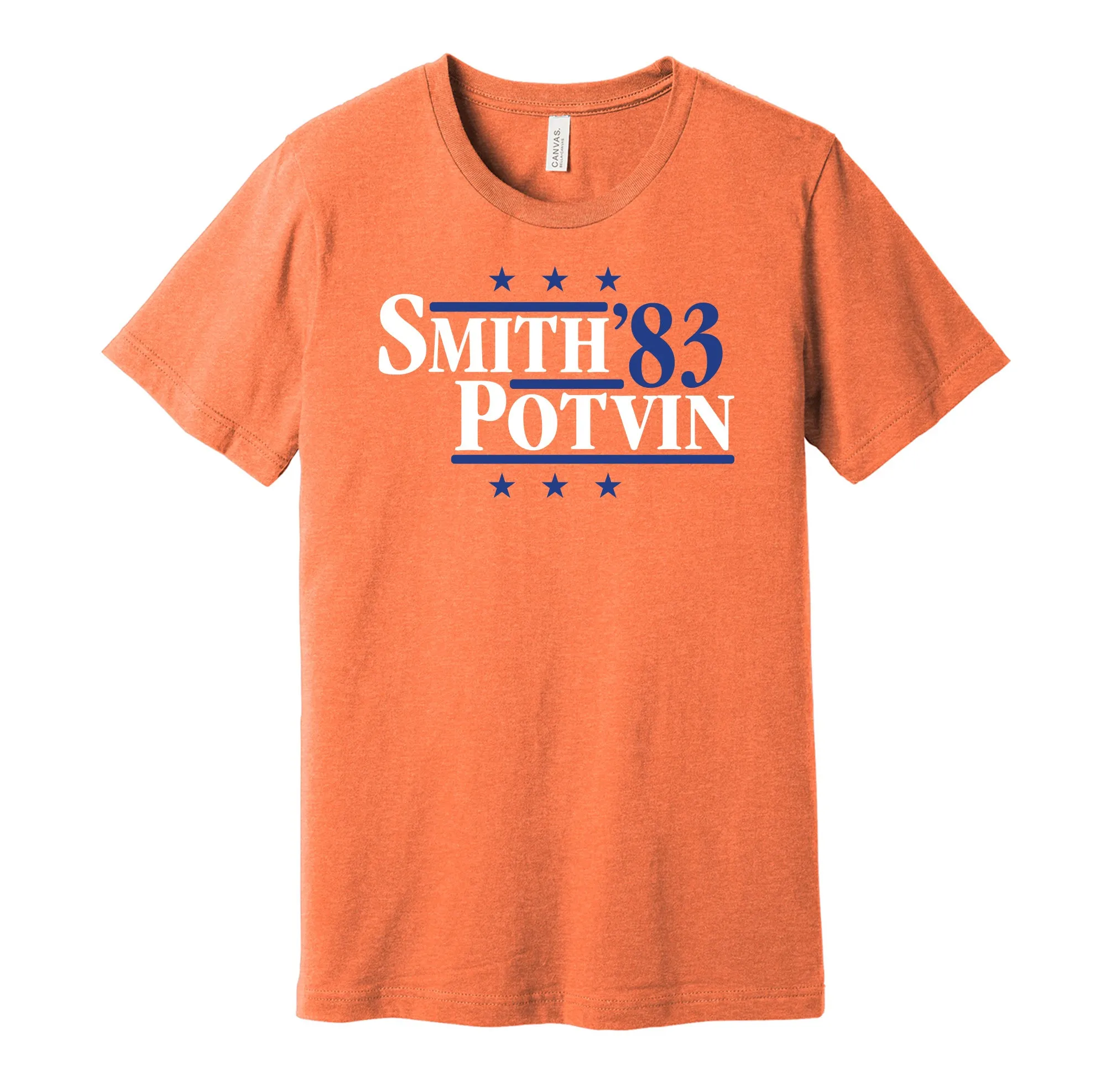 Smith & Potvin '83 - New York Hockey Legends Political Campaign Parody T-Shirt - Hyper Than Hype Shirts