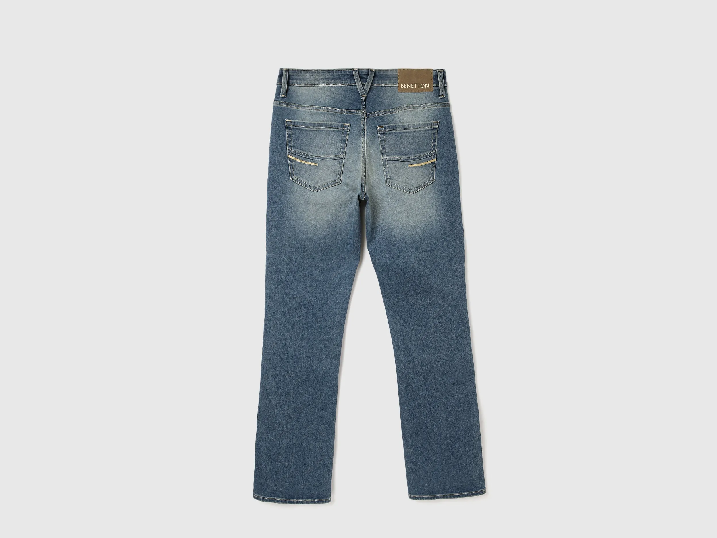 Solid Boot-Leg Fit Jeans