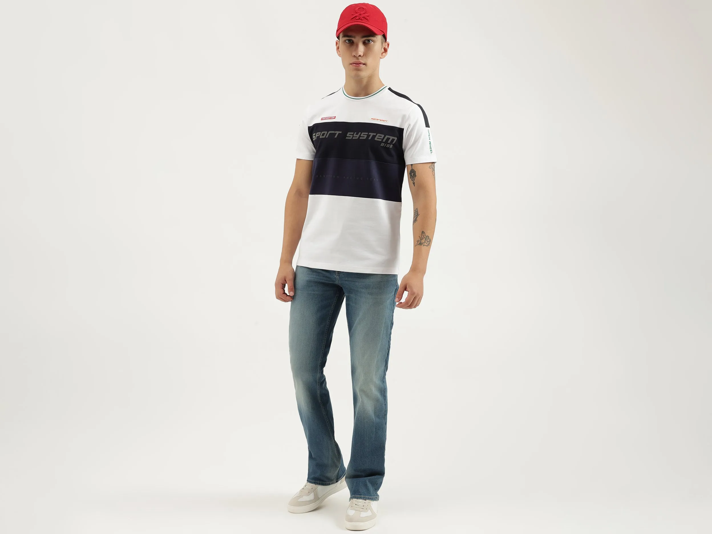 Solid Boot-Leg Fit Jeans