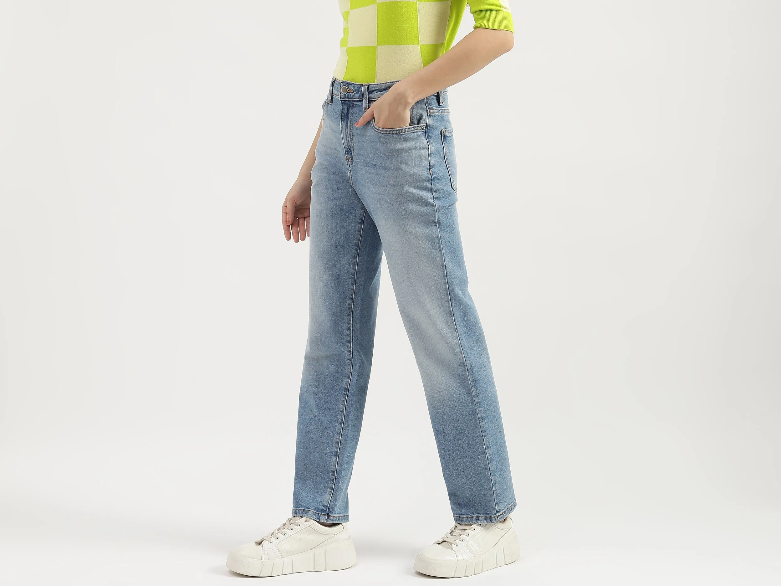 Solid Straight Fit Jeans