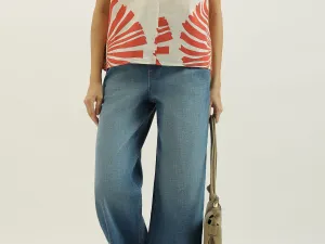 Solid Wide Leg Jeans