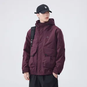 Solid Windproof Puffer Jacket with Elastic Hem Enclosure