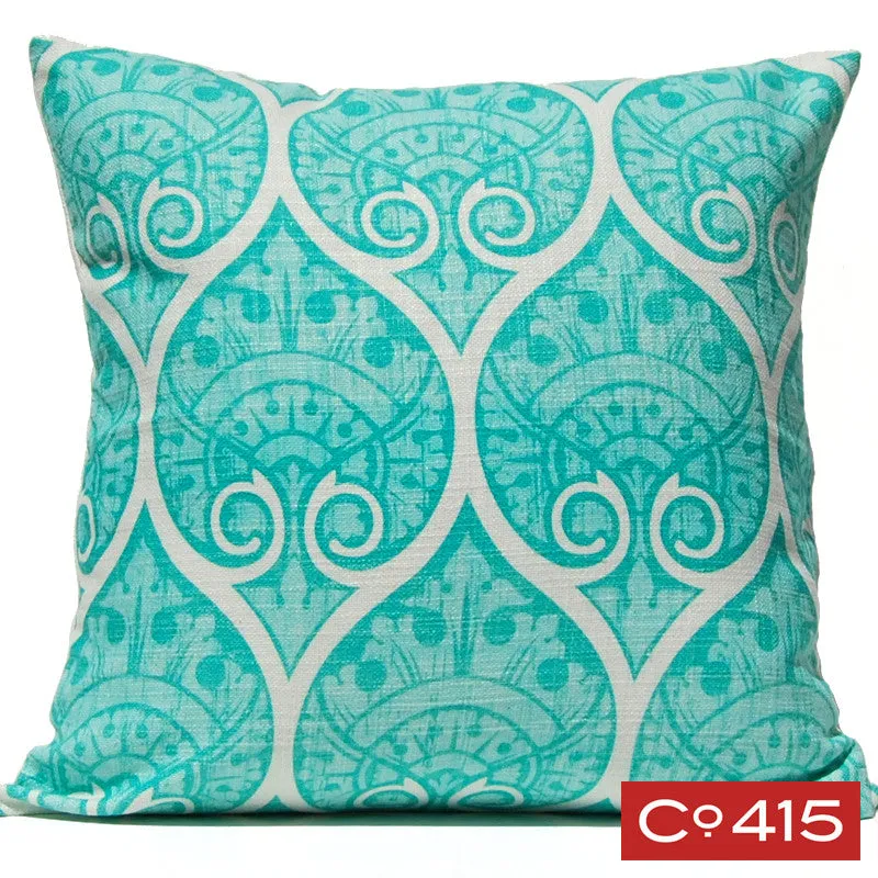 Spade Ogee Pillow - Aqua