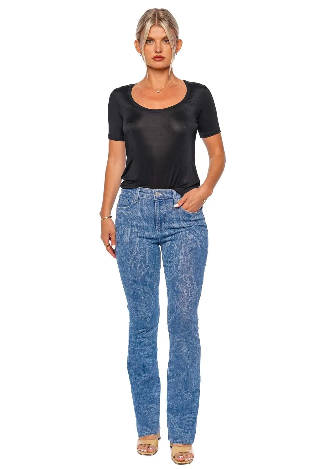 Stassi Paisley Stretch Boot Jeans