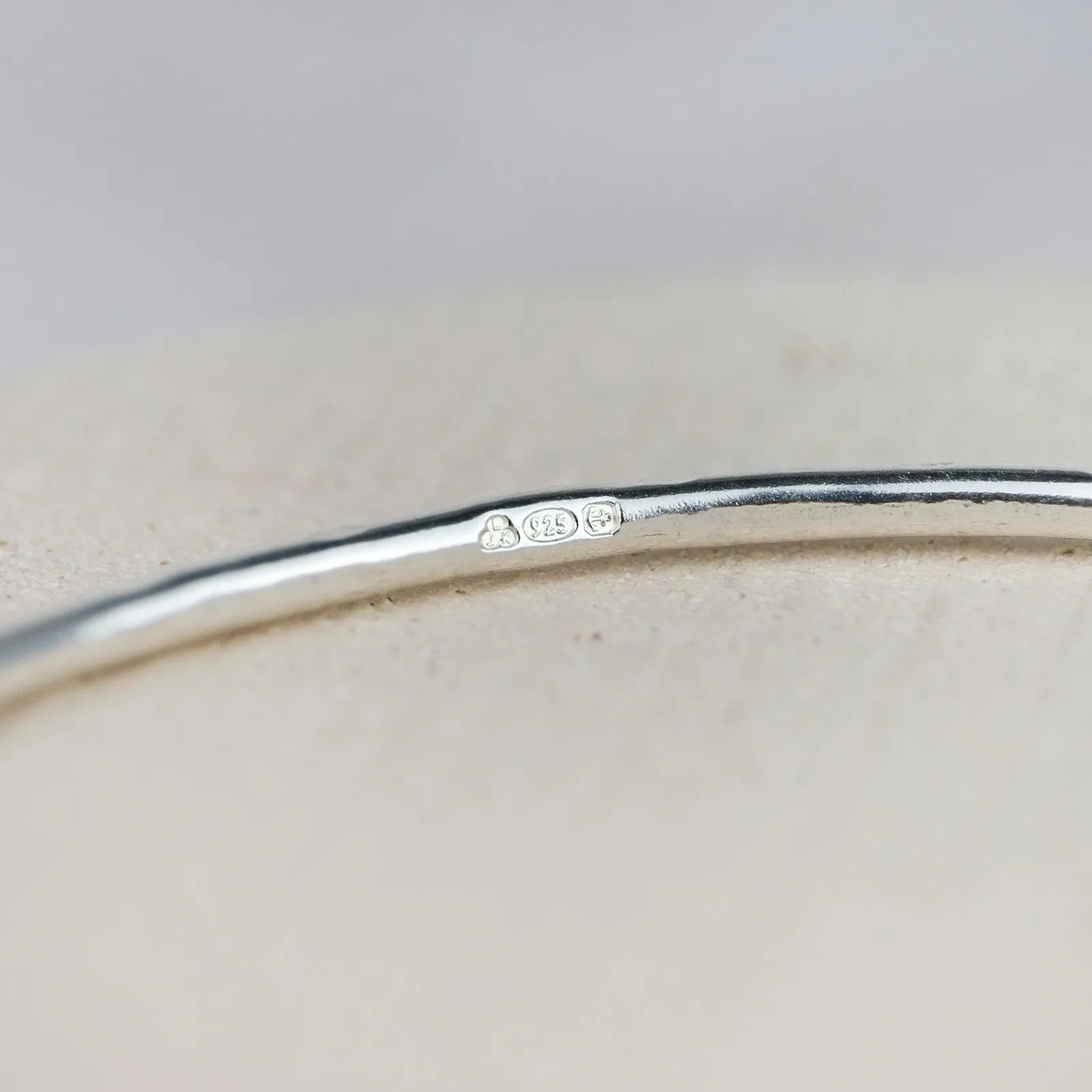 Sterling Silver Textured Heart Bangle