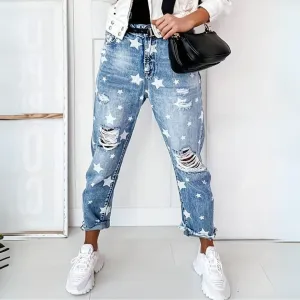 Sterre - Comfortable jeans with star pattern
