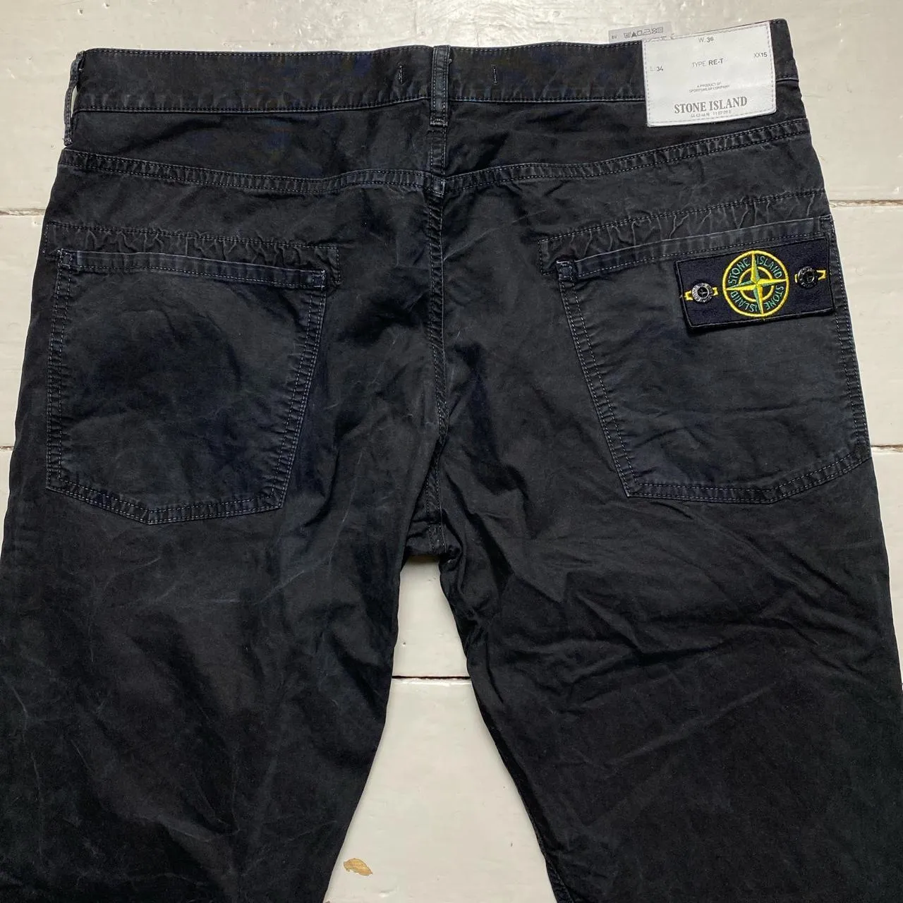 Stone Island Black Jeans Combat Style Trousers