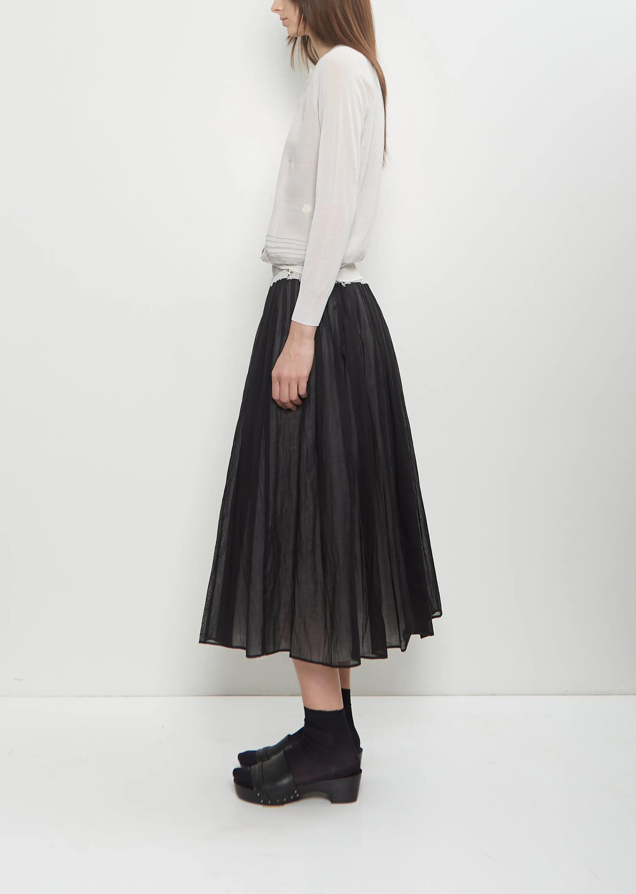 Stretch Cotton Cardigan — Low White