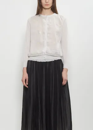 Stretch Cotton Cardigan — Low White