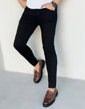 STRETCHABLE SLIM FIT JEANS (JET BLACK) 01