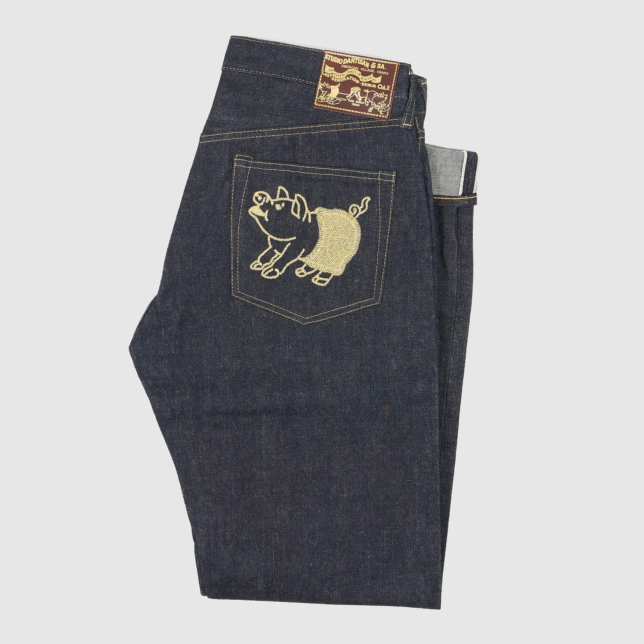 Studio D'Artisan Golden Pig 5 Pocket Raw Denim Jeans 30's Anniversary