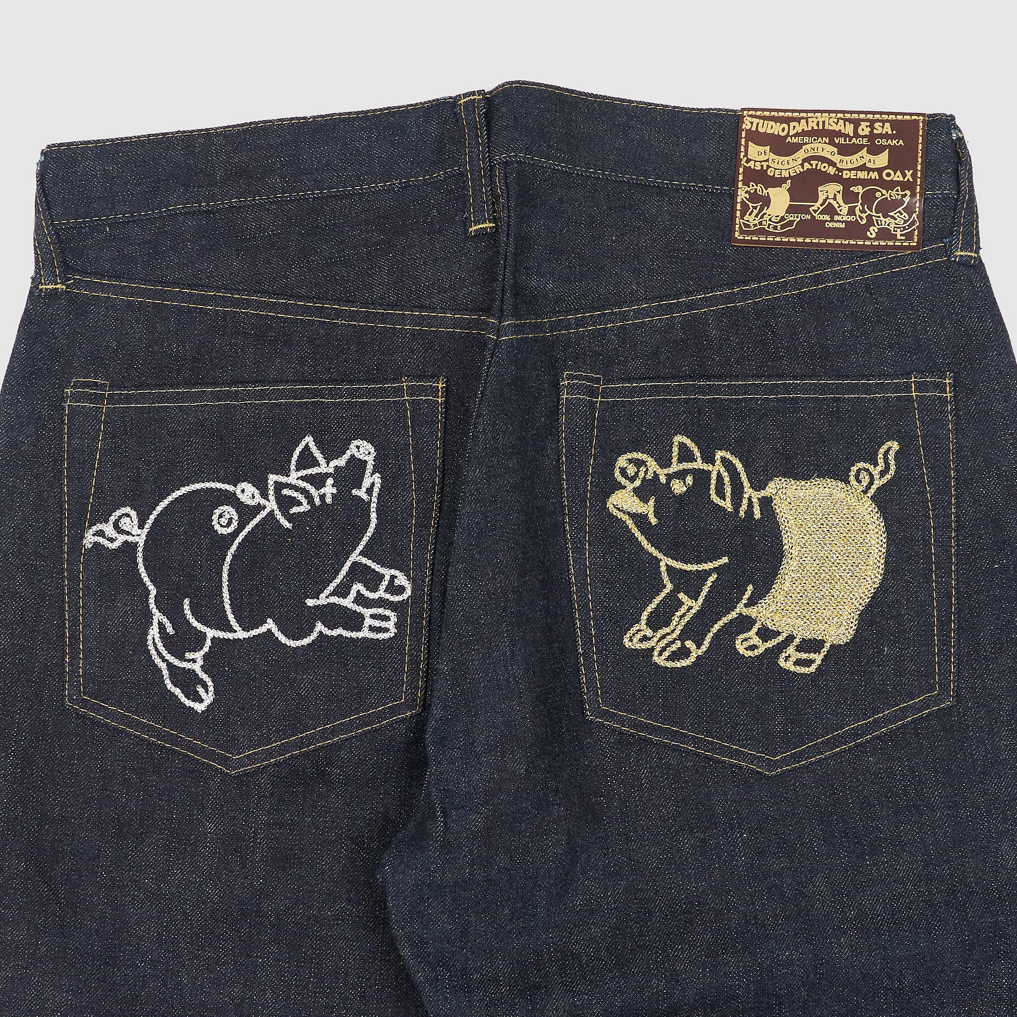 Studio D'Artisan Golden Pig 5 Pocket Raw Denim Jeans 30's Anniversary