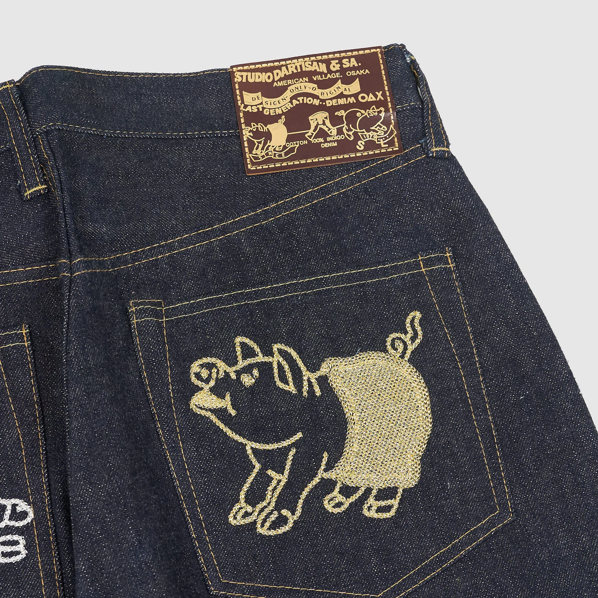 Studio D'Artisan Golden Pig 5 Pocket Raw Denim Jeans 30's Anniversary