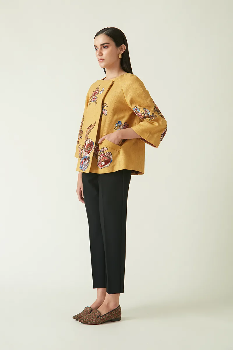 Summer Jacket Linen Embroidered-Fashion Edit Java 03A-7JV-14-Payal Pratap