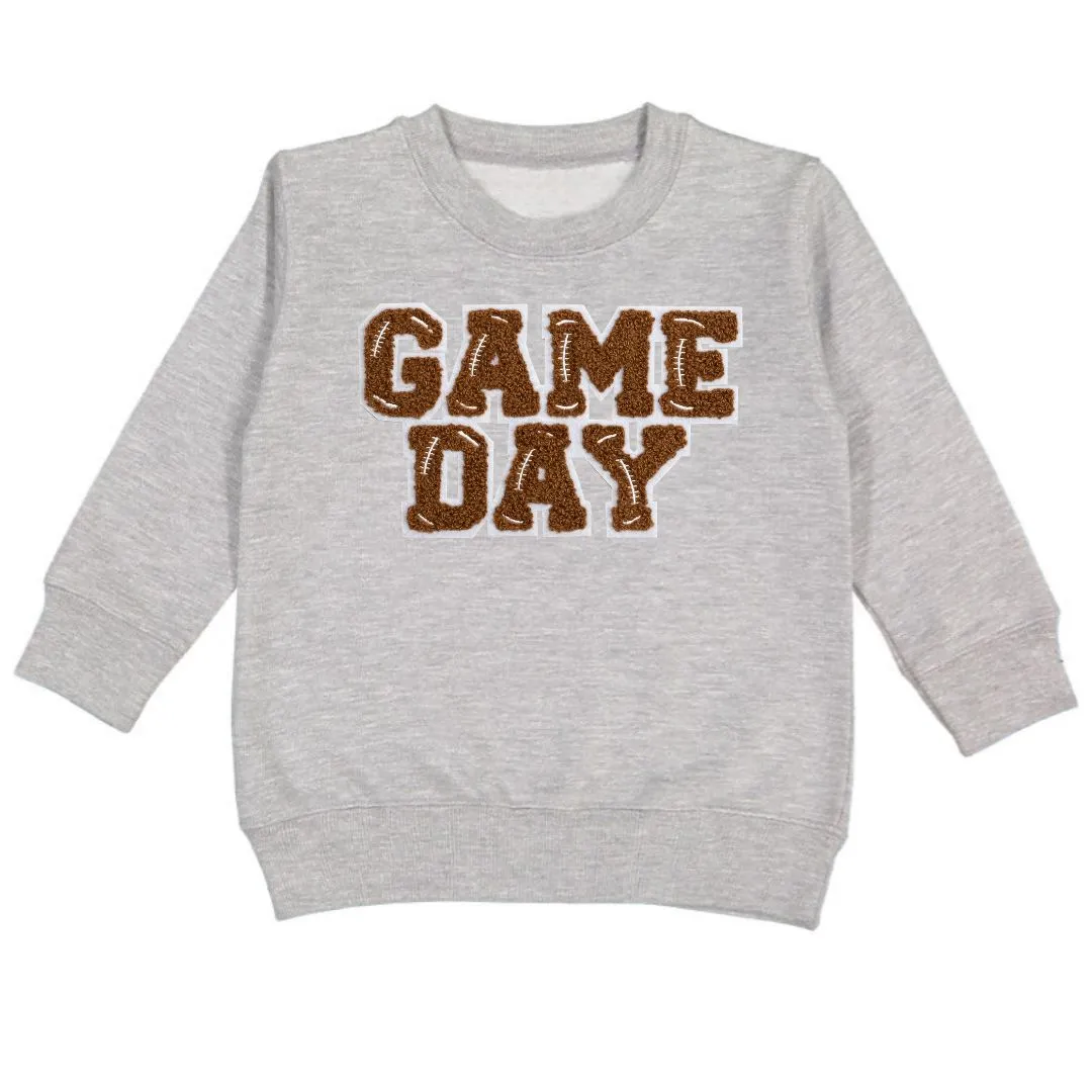 Sweet Wink Game Day Patch L/S Gray Sweatshirt