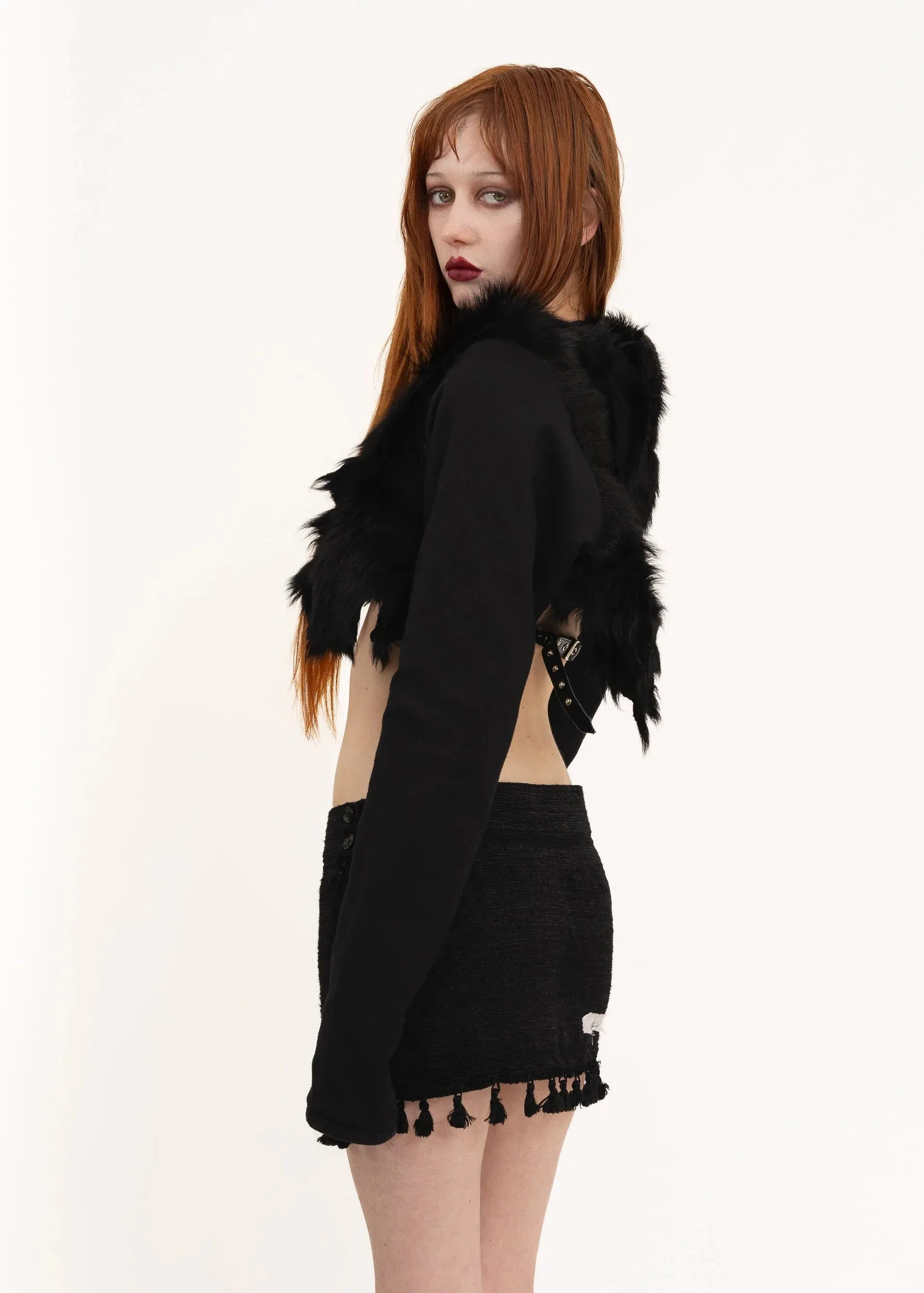 Tassel trim mini skirt