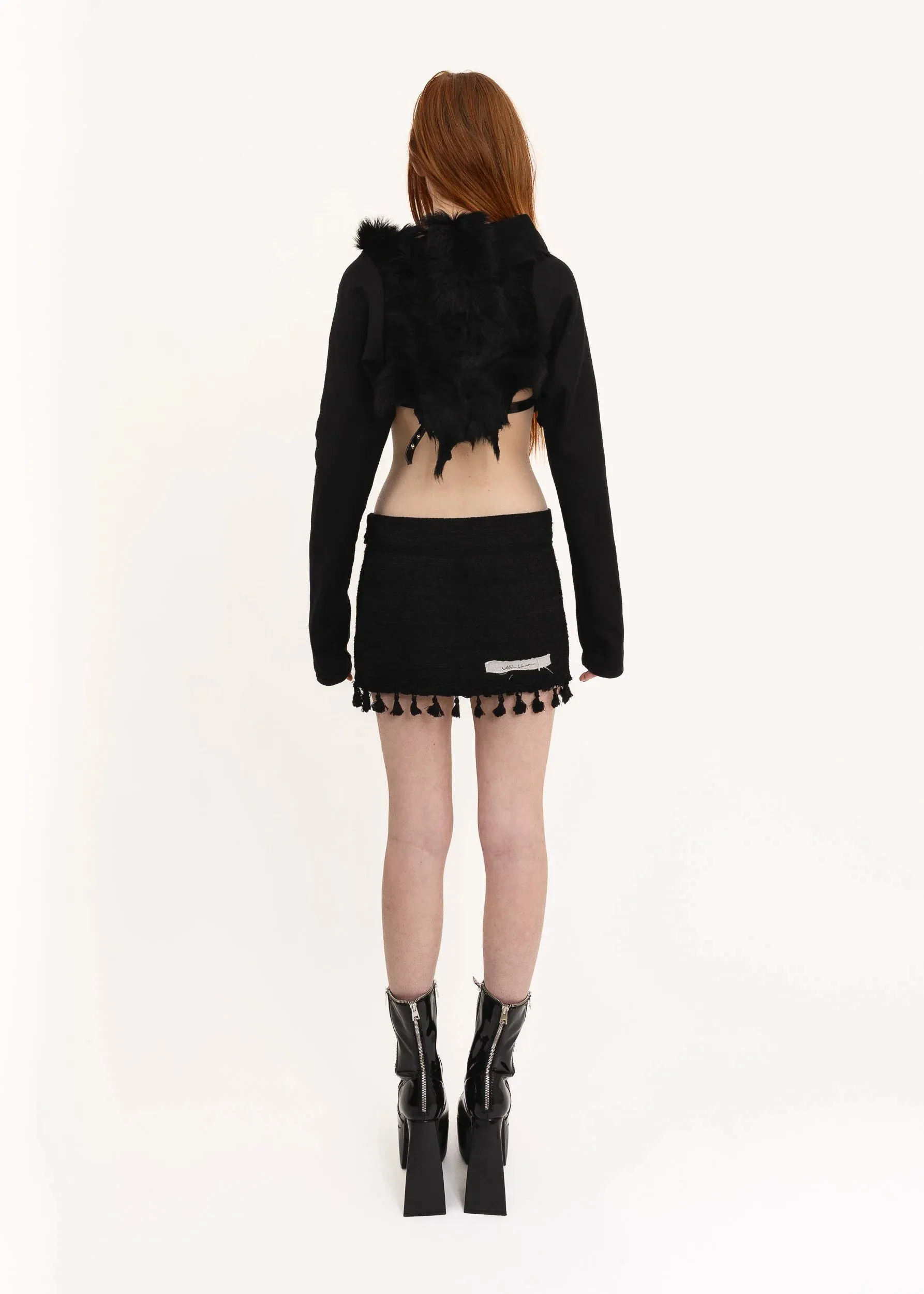 Tassel trim mini skirt