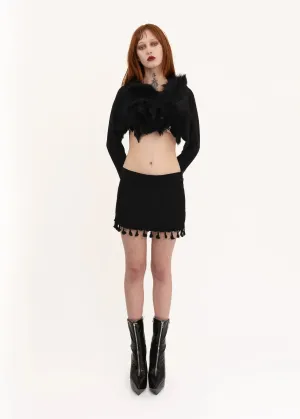 Tassel trim mini skirt