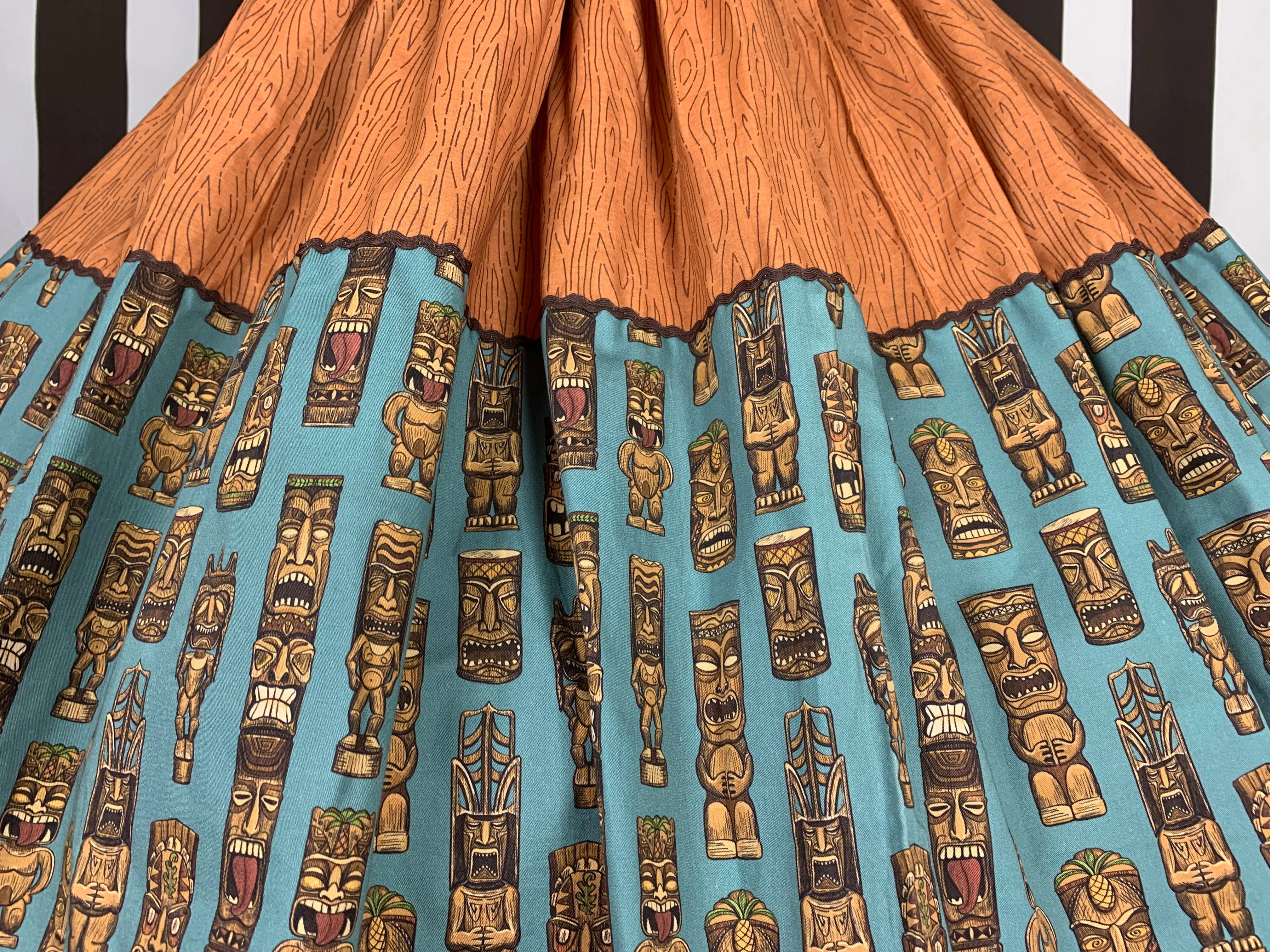 Teal tiki 2 tone skirt