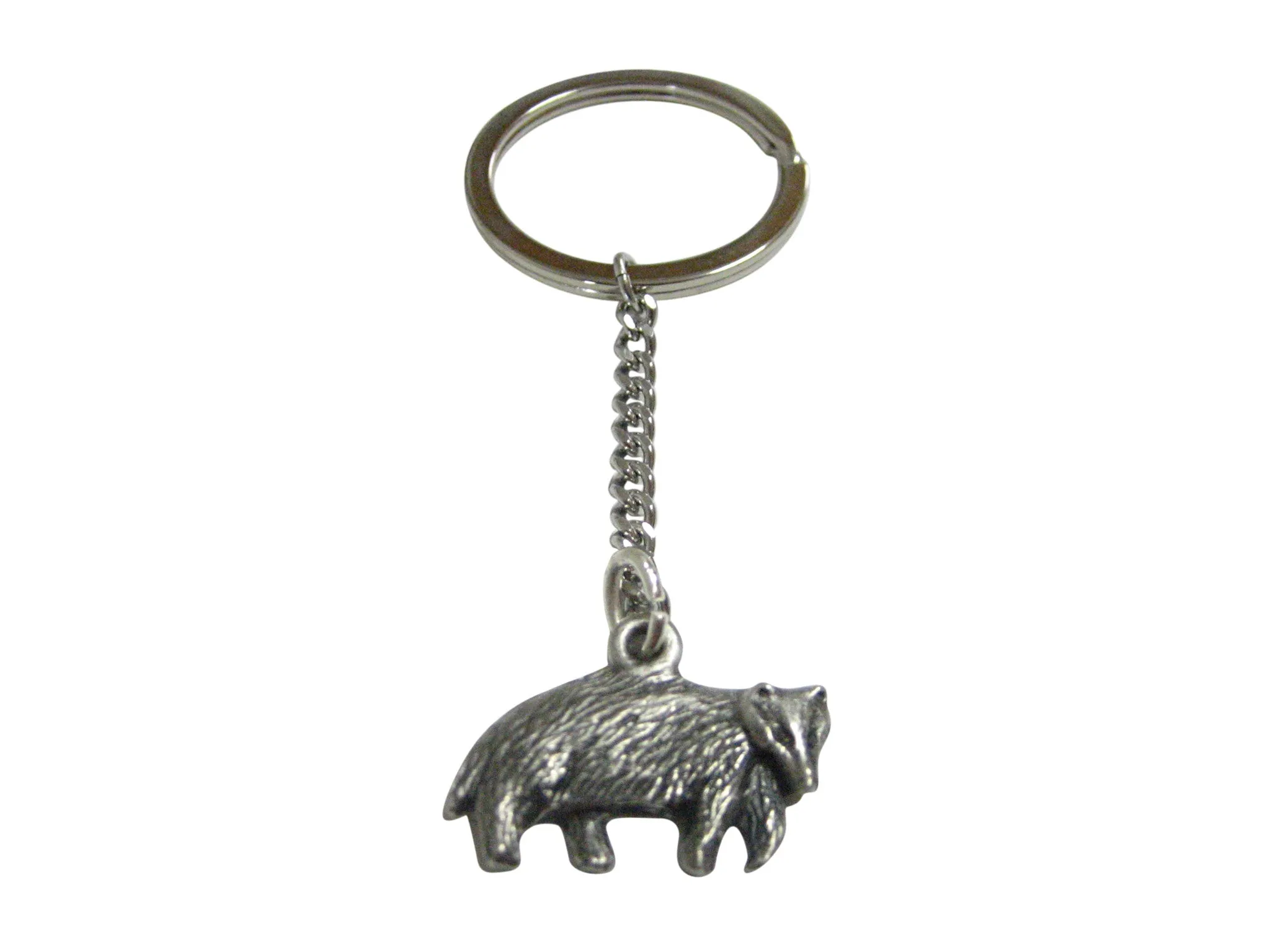 Textured Badger Pendant Keychain