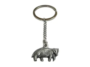 Textured Badger Pendant Keychain