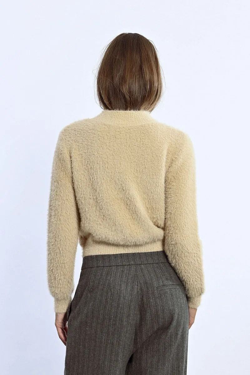 TEXTURED CREW NECK SWEATER