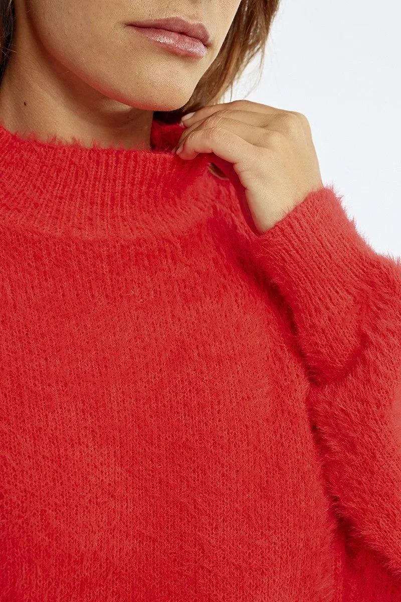 TEXTURED CREW NECK SWEATER