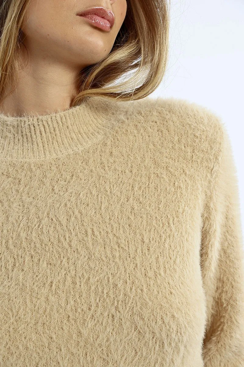 TEXTURED CREW NECK SWEATER