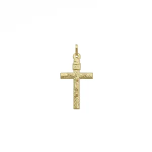 Textured Crucifix Pendant (14K)