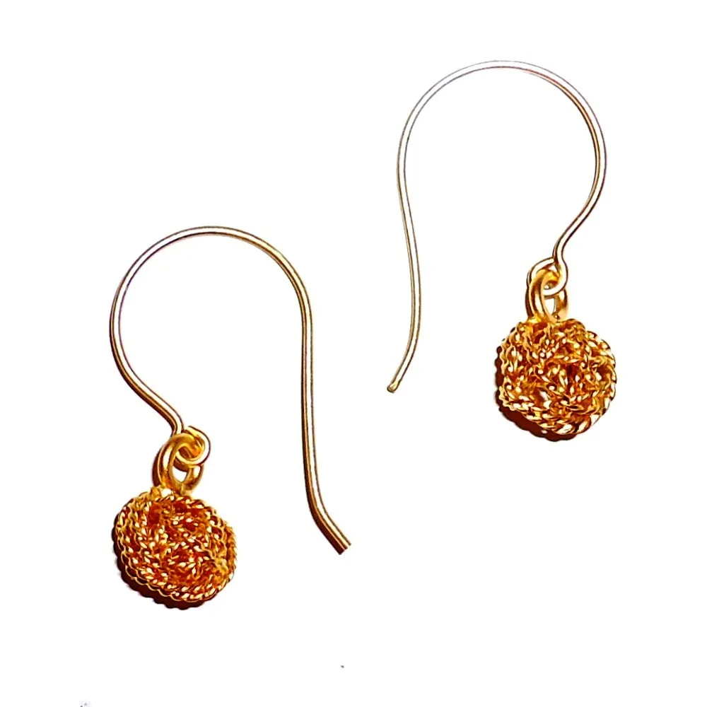 Textured Gold Orb Earrings