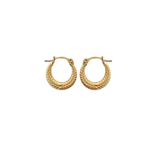 Textured Hoop Earrings (14K)