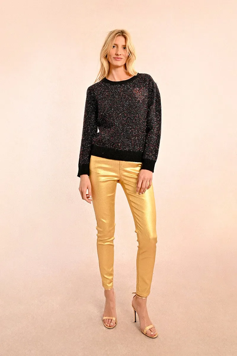 TEXTURED KNIT SWEATER, HEART PATTERN