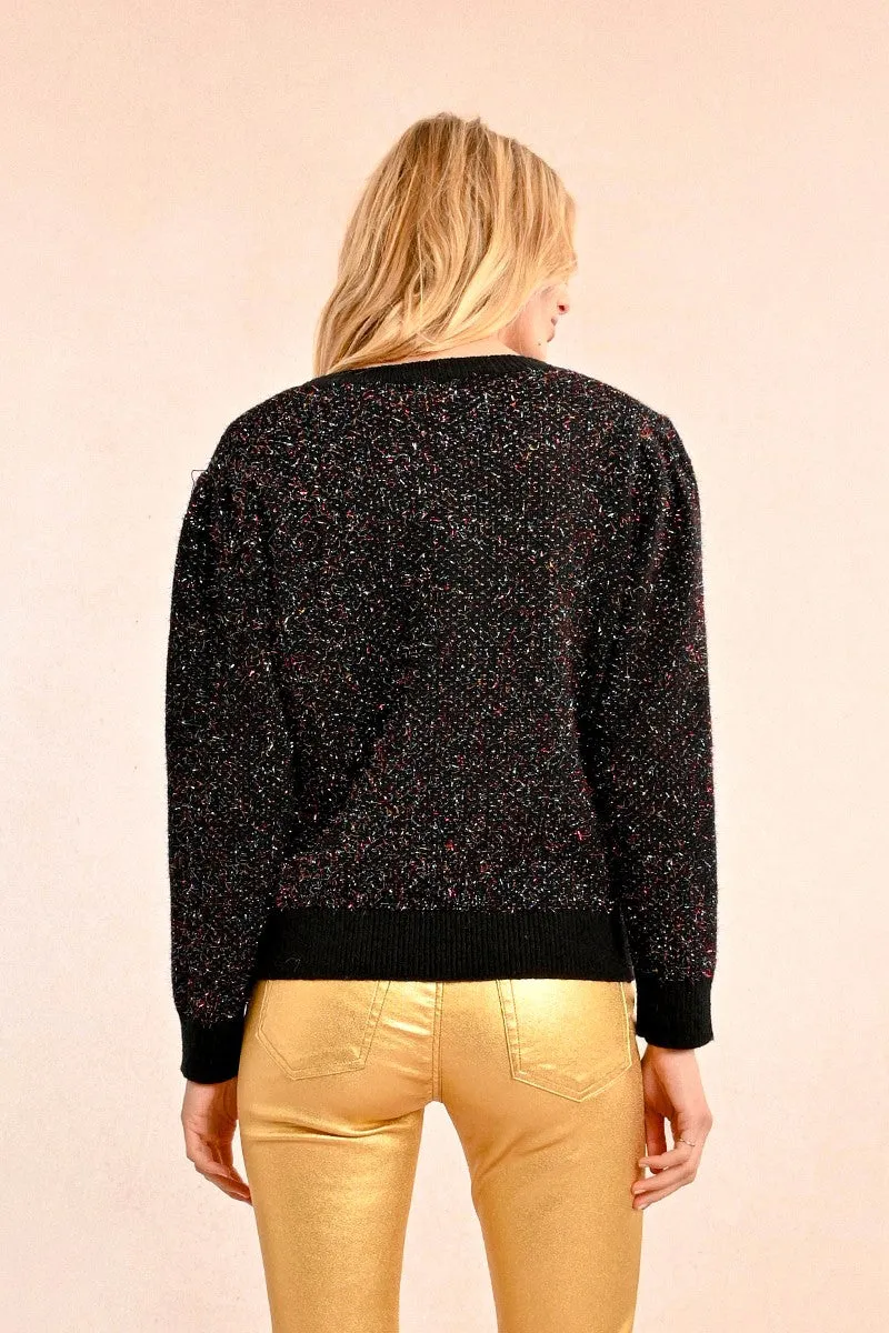 TEXTURED KNIT SWEATER, HEART PATTERN