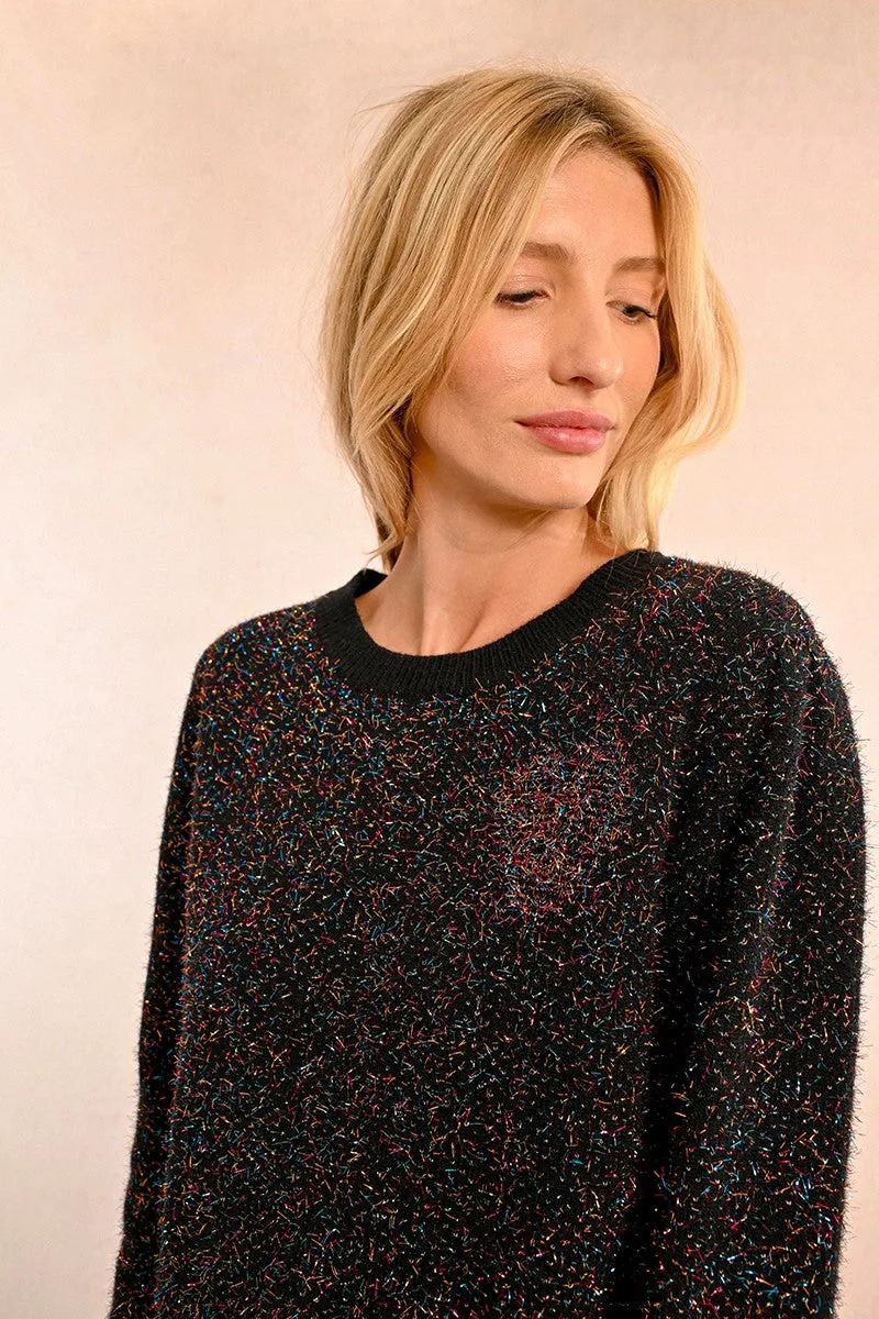 TEXTURED KNIT SWEATER, HEART PATTERN