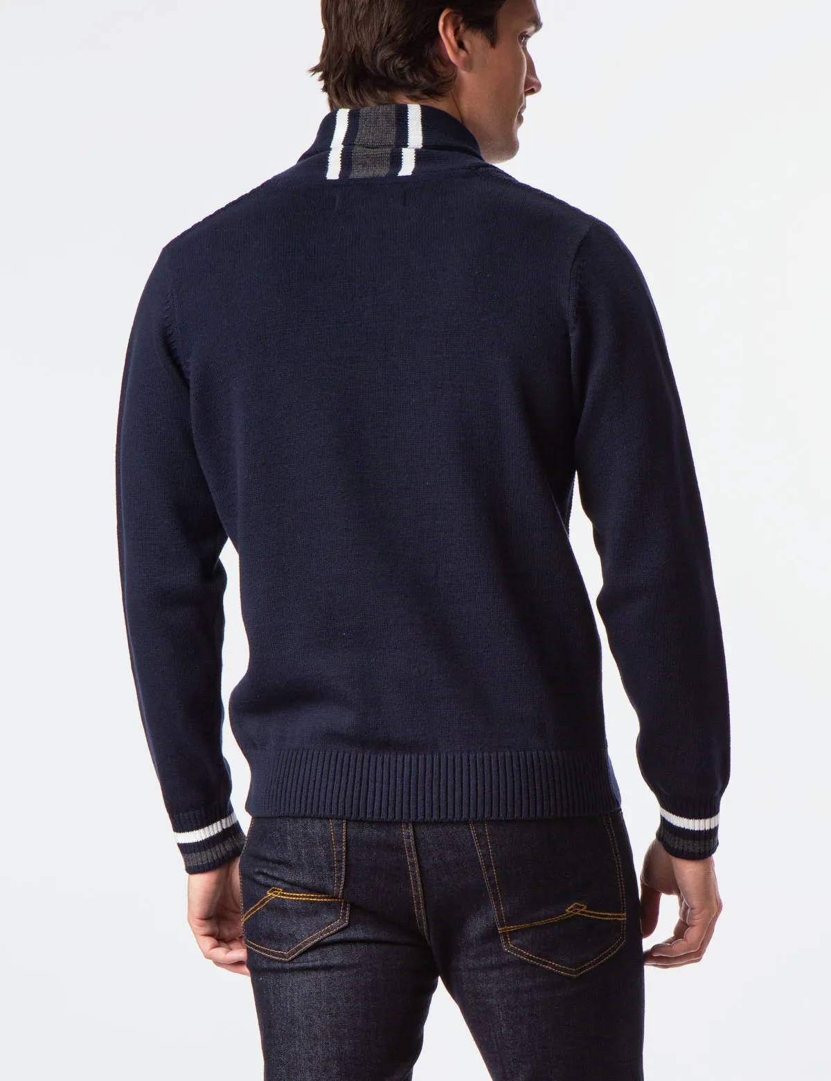 TEXTURED SHAWL PULLOVER SWEATER