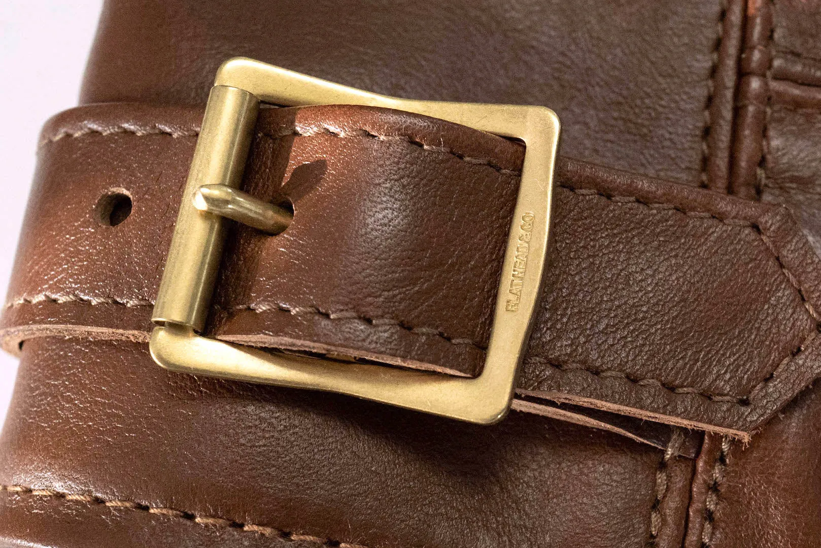 The Flat Head Horsehide 50s Single Riders Jacket (Brown Tea-Cored)