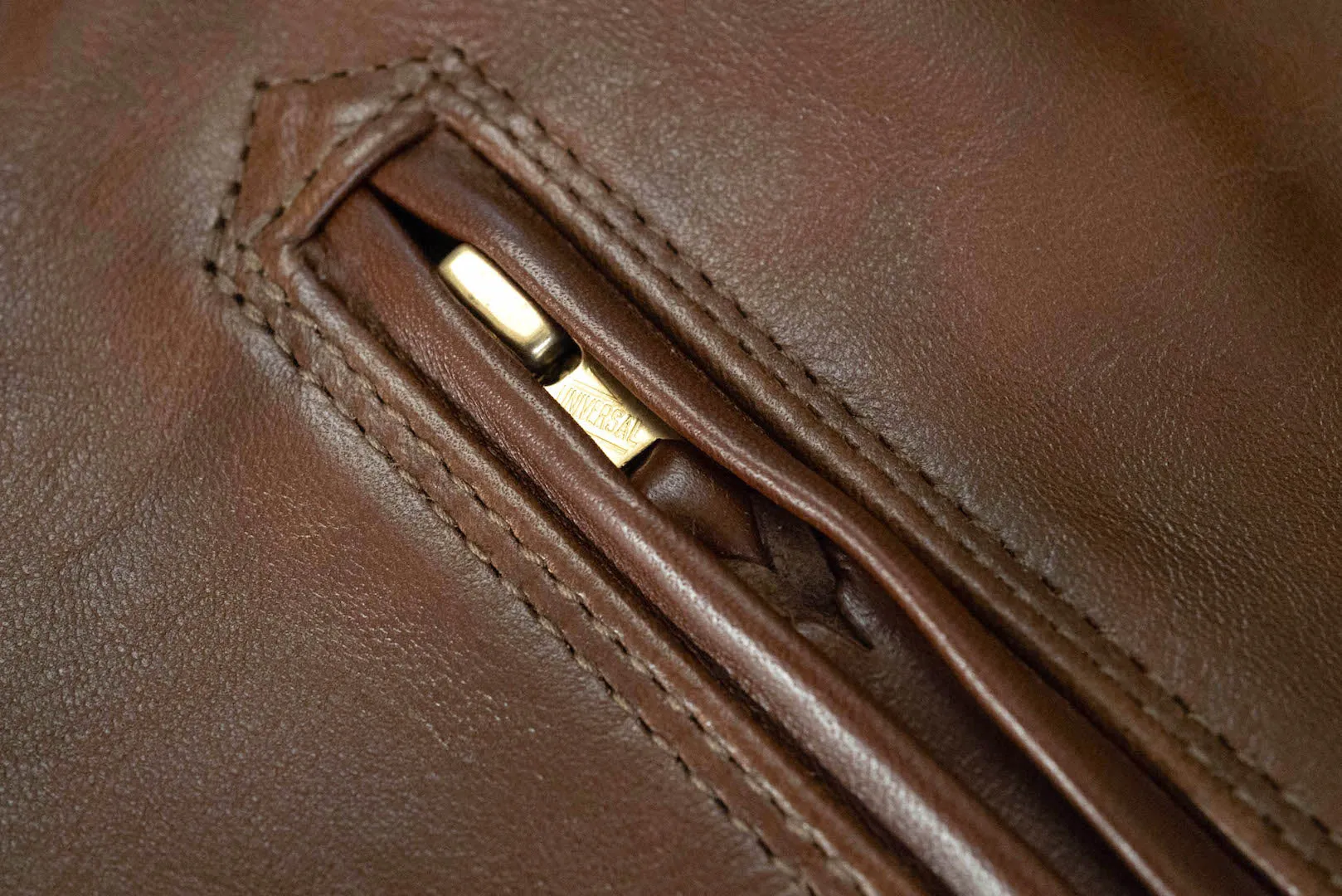 The Flat Head Horsehide 50s Single Riders Jacket (Brown Tea-Cored)