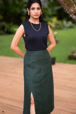 The Heavy Linen Midi Skirt