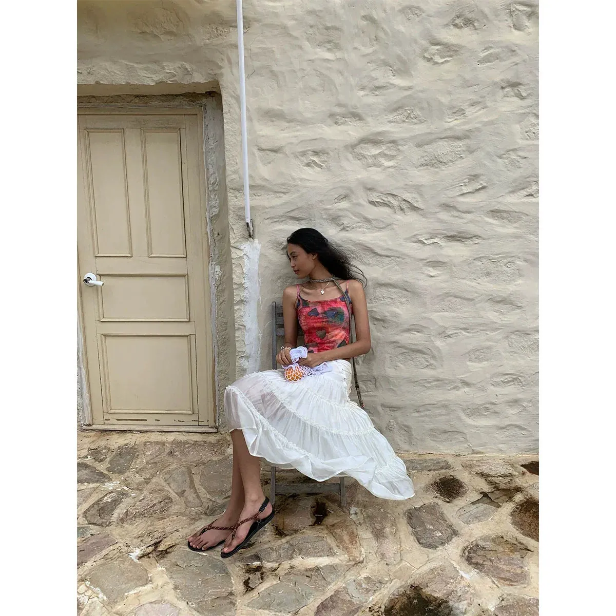 Tiered Pleated Skirt