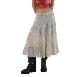 Tiered Pleated Skirt