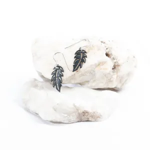 tiny feather earring