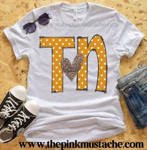 TN Heart Leopard Print Tee/Tennessee Heart Shirt / TN Shirt